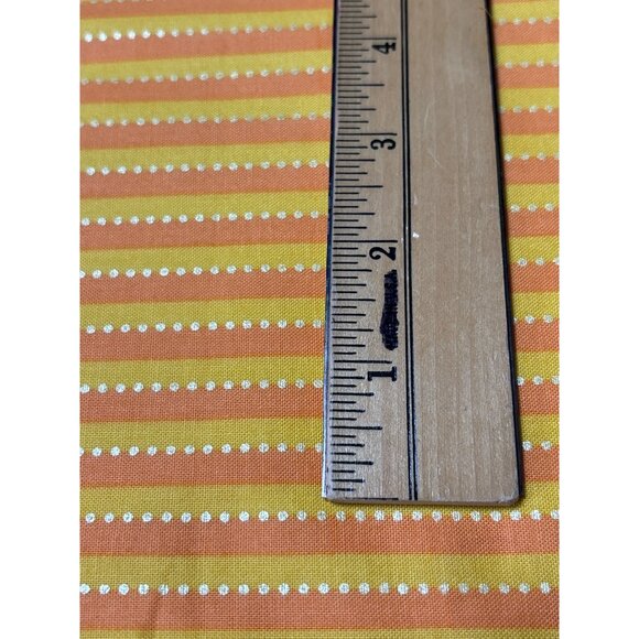 Striped Orange & Yellow Fabric with Silver Dots 18x31" Quilting - Picture 3 of 5